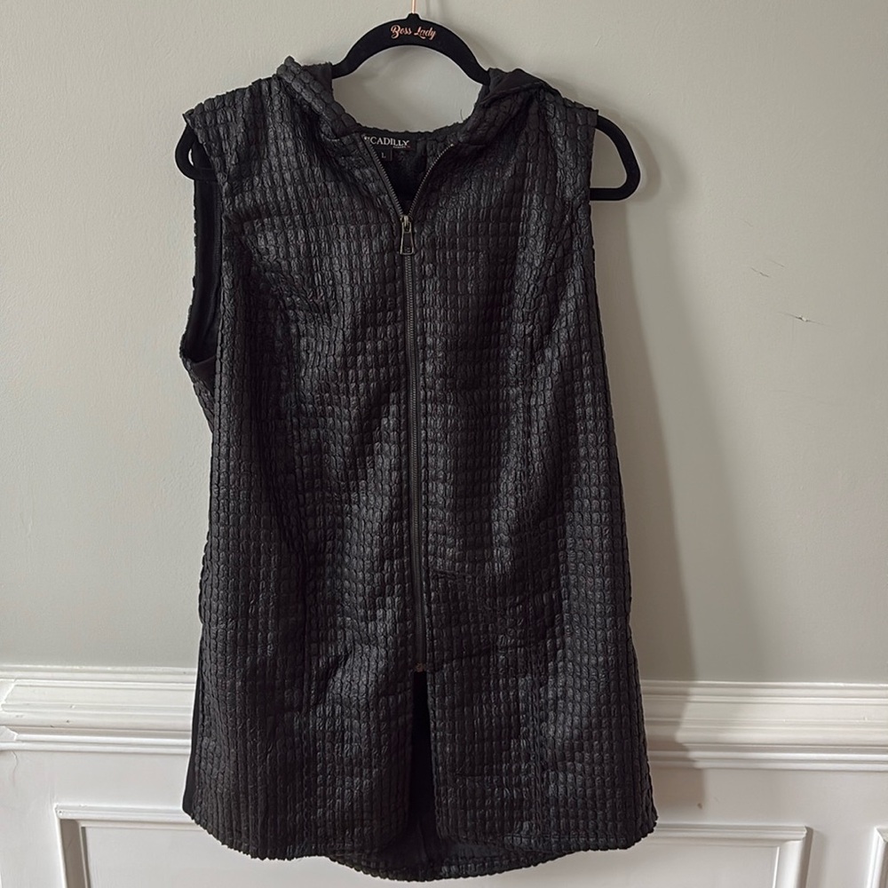 Piccadilly Faux Snakeskin long hooded vest